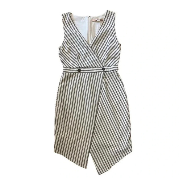 Hutch Women's Size Medium Dixie Black White Striped Sheath Sleeveless Dress - Picture 2 of 4